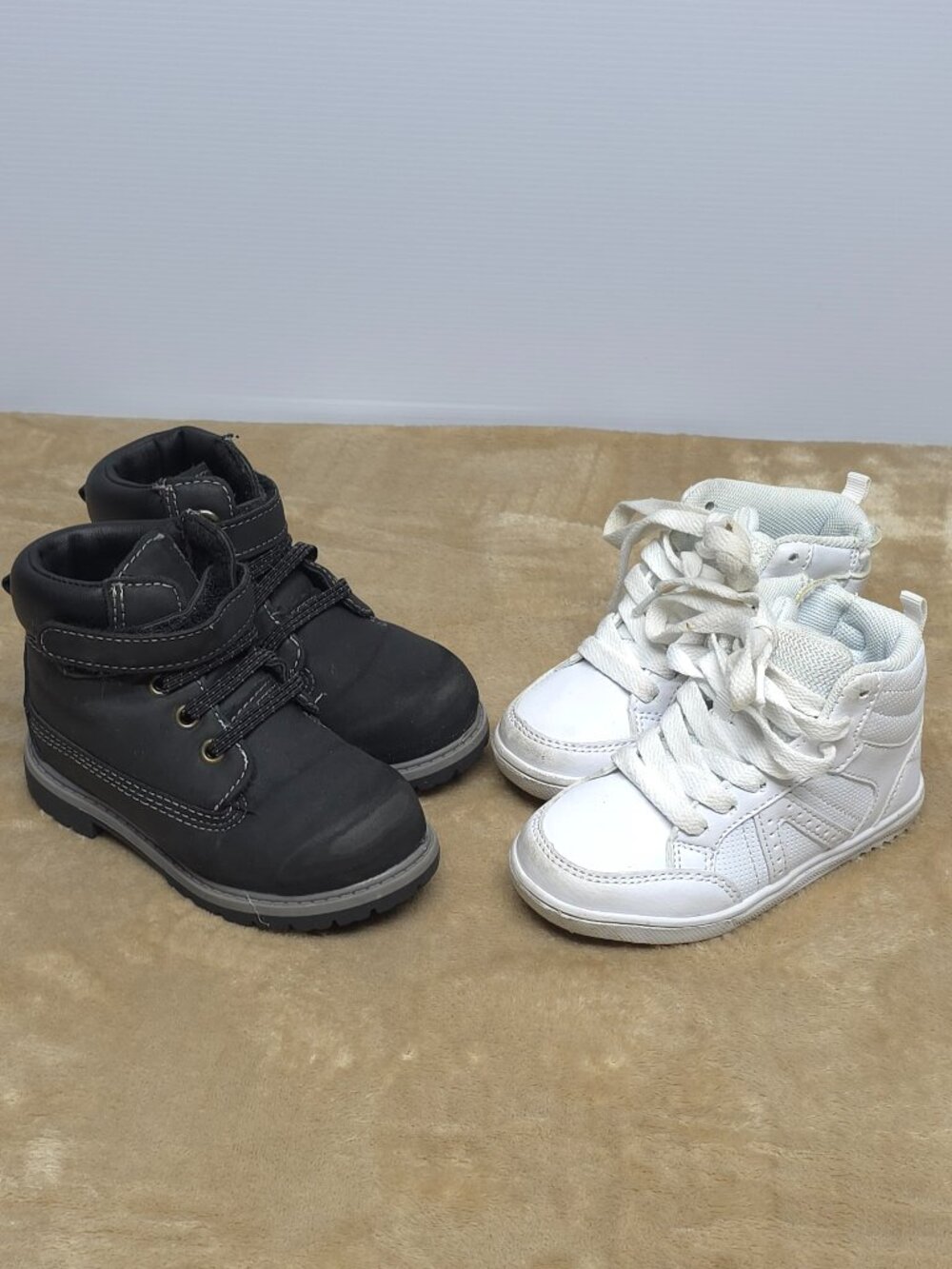 Kids Shoes Lot 2 Wonder Nation Boots 7 Rebel Primark High Tops 8 Black White